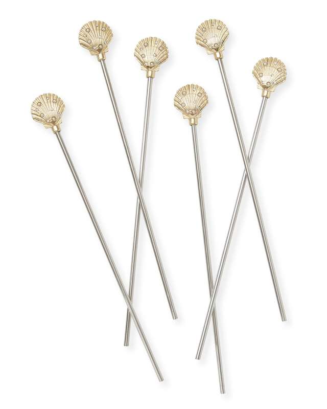 Shell Swizzle Sticks, Set of 6